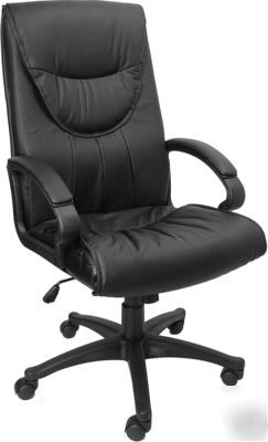 Executive swivel black leather chair free shipping