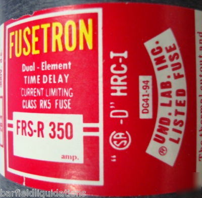 Fusetron 600V, dual element, time delay,class RK5 fuse