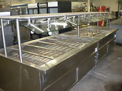 Hot and cold buffet table all stainless steel 