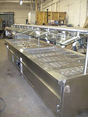 Hot and cold buffet table all stainless steel 