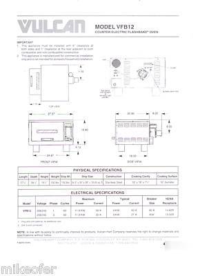 Vulcan counter electric flashbake oven