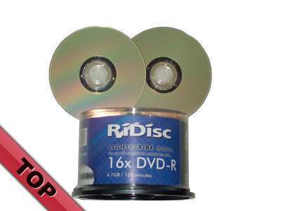 5 ridisc dvd-r lightscribe discs 4.7GB 16X ver 1.2