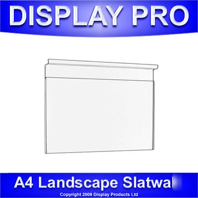 A4 landscape slatwall poster holders shop sign displays