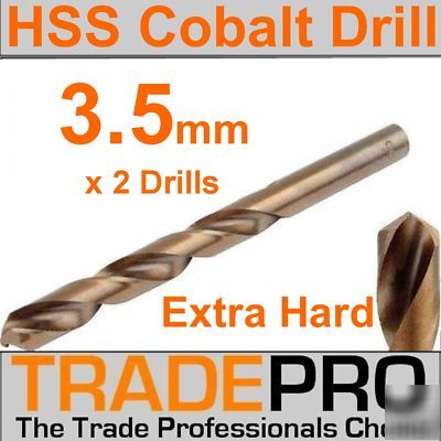 Cobalt 3.5MM hss drill 2PK cobolt stainless extra hard