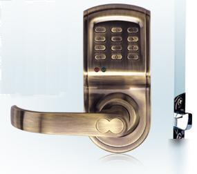 Electronic door lock keypad lock left handed bronze