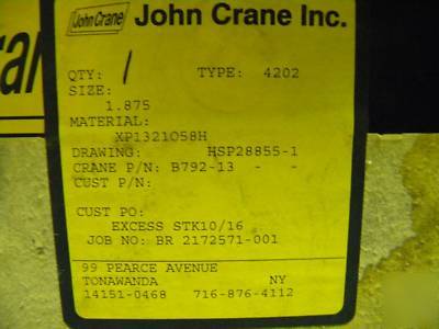 John crane mechanical seals-lot of 8 in mfg. box's