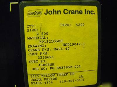 John crane mechanical seals-lot of 8 in mfg. box's