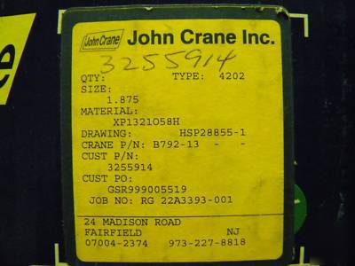 John crane mechanical seals-lot of 8 in mfg. box's