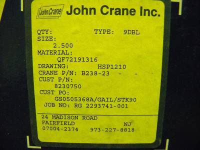 John crane mechanical seals-lot of 8 in mfg. box's