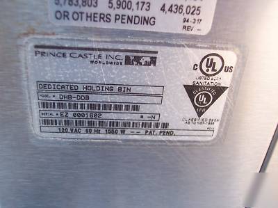 Prince castle dhb-dbb holding cabinet food warmer