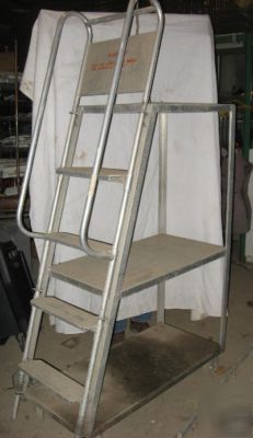 Rol away rolling platform ladder -- model 6 wm