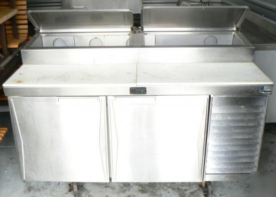 Used randell steel pizza salad prep table 2 dr cooler