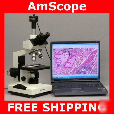 1600X trinocular compound microscope + digital camera