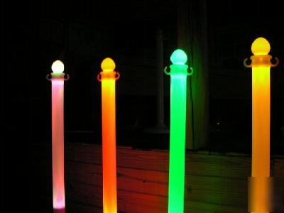 Lighted posts - 4 lighted red led stanchions
