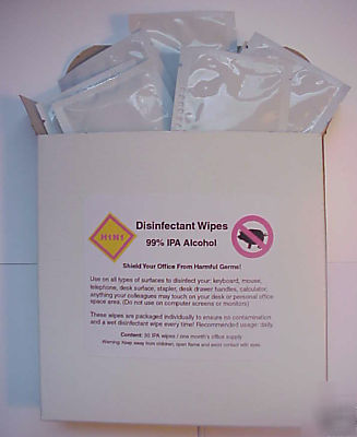 H1N1 anti-germ wipes (99% ipa) for office. stay healthy