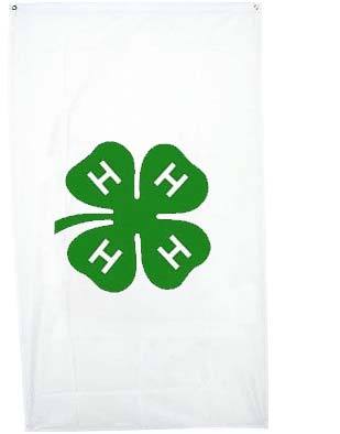 3X5 4-h 4H head hands heart health future farmers flag
