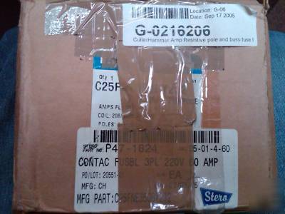 Cutler-hammer 50 amp contactor & buss fuseholder 3 pole