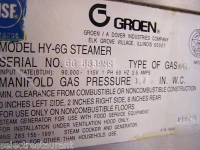 Groen hy-6G hypersteam convection gas steamer HY6G