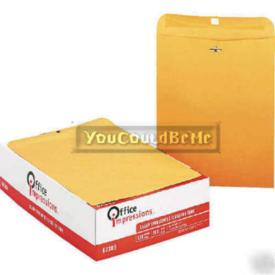 Kraft clasp envelope 10X13 manila mailing shipping 100P