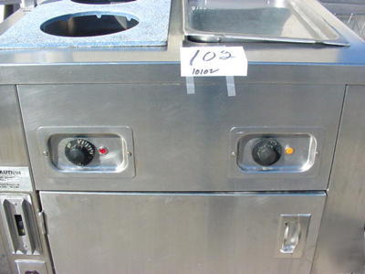 Moble steam table sneeze guard hot storage below