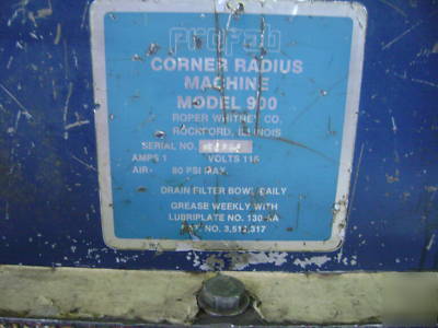  roper whitney model 900 profab corner radius master