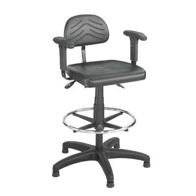 Safco taskmaster utility workbench chair t-pad arms