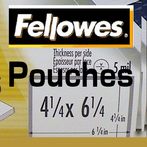 100 laminator pouches 4.5X6.5 fellowes 5 mil