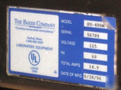 Baker sterilgard sg-400M bio-safety containment cabinet