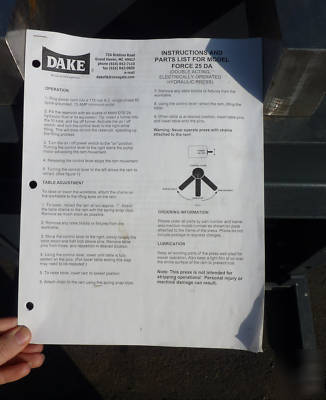Dake dura press force 25DA great condition 