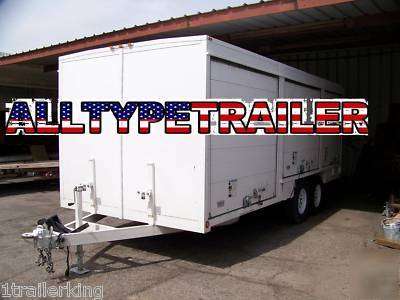 Enclosed business transport cargo box delivery trailer