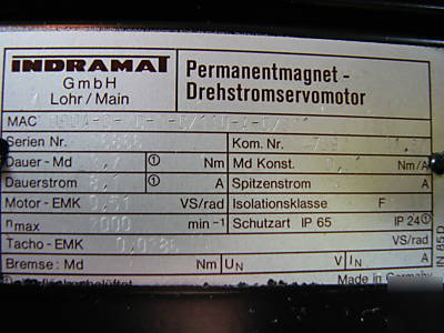 New indramat servo motor perm mag 90A-0-3-c/110-a 629M