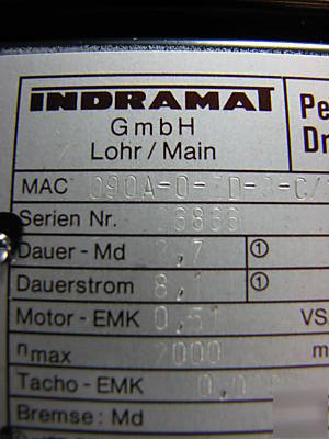 New indramat servo motor perm mag 90A-0-3-c/110-a 629M