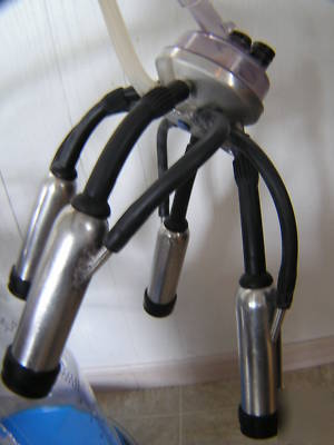 New used portable cow milker with plastic bucket 
