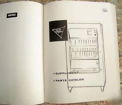 Rowe 141 snack vendor instruction manual parts catalog