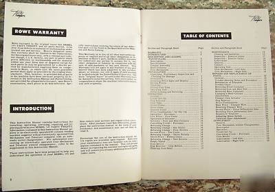 Rowe 141 snack vendor instruction manual parts catalog