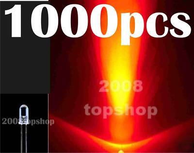 1000PCS 5MM round red led super bright lamp bulb + r
