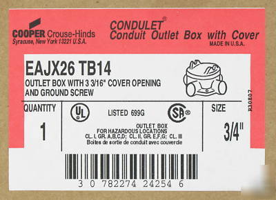 EAJX26 crouse hinds hazardous location box w/TB14 block