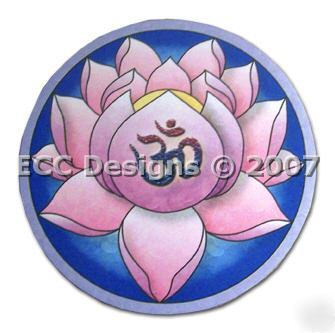 Hindu lotus with om symbol cultural round mouse pad