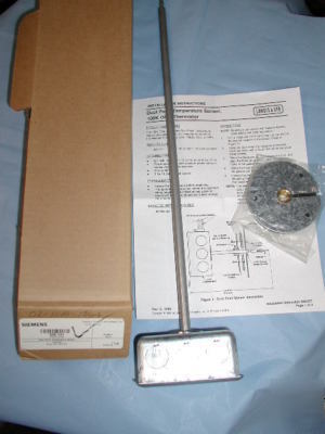 Siemens duct point temperature sensor model #019906