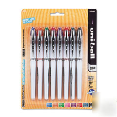 Uni-ball 90199:vision elite roller ball pen,8-color pac