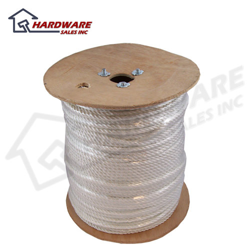 White twisted 3-strand nylon cord/rope 1/4