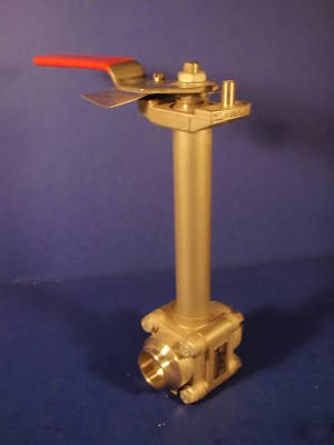 Worcester 1 inch cryogenic ball valve, butt weld ends
