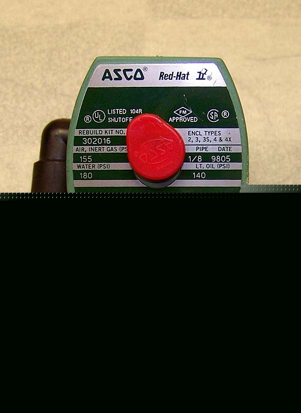 Asco red hat 2-way solenoid valve 1/8