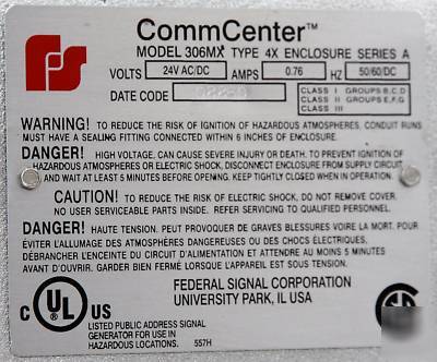 Federal signal 306MX commcenter digital message center