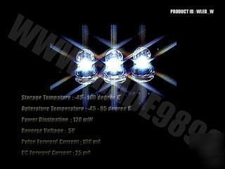 100 no x 5MM white led ultra bright bulbs with resistor
