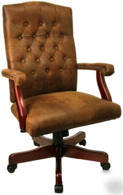 298. bomber brown fabric classic executive chair 