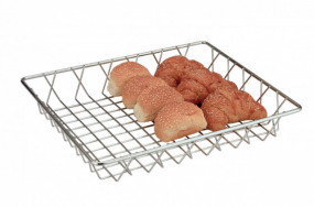 Chrome bread / pastries display basket - attractive
