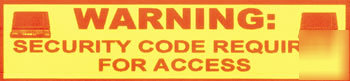 Code required for access sticker