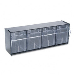 Deflecto fourbin horizontal tilt bin storage system