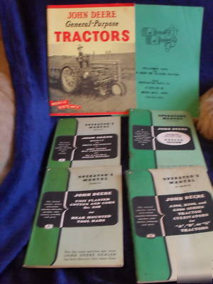Vintage john deere operators manuals lot of 5 different